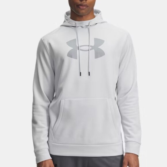 BNWT Men's Under Armour, Armour Fleece® Hoodie Big Logo, Halo Gray / Steel, XL - Picture 1 of 4